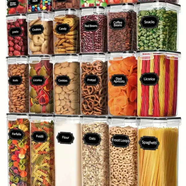 24pcs Airtight Food Storage Containers with Labels
