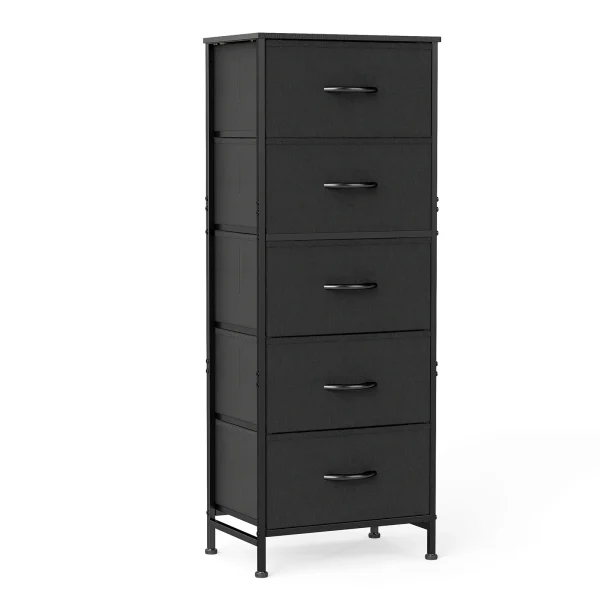 48IN Dresser For Bedroom With 5 Fabric Drawers Nightstand