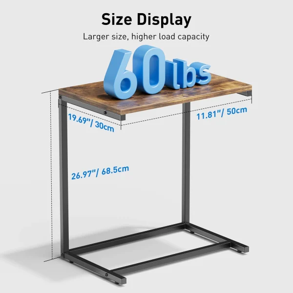 C Shaped End Table 27 Inches High
