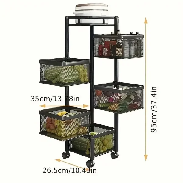 Rotating Kitchen Storage Shelf 5 Tier