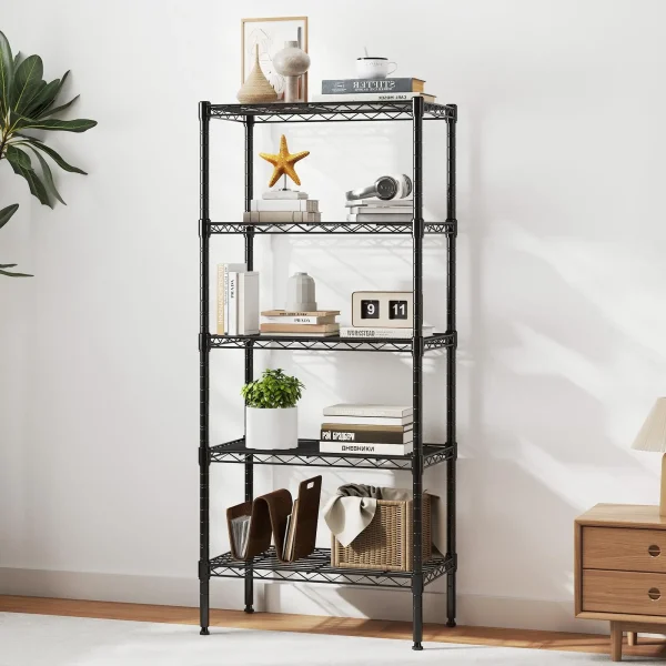 3-5 Tier Metal Wire Storage Shelves Adjustable Heavy Duty