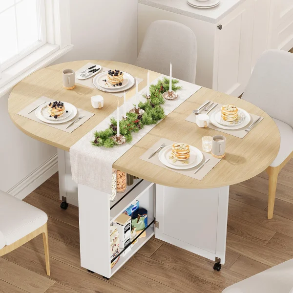 3-in-1 Folding Dining Table With Wine Rack