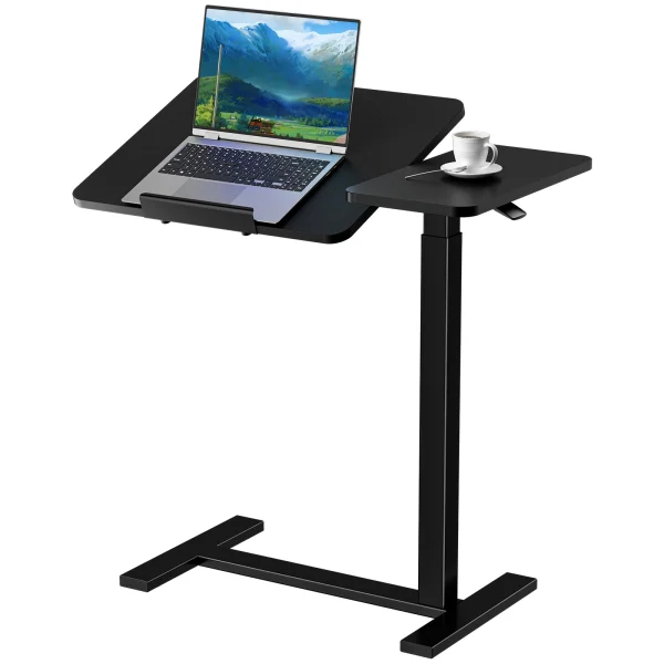 Overbed Bedside Flip Lap Desk with Wheels and Tilt Top